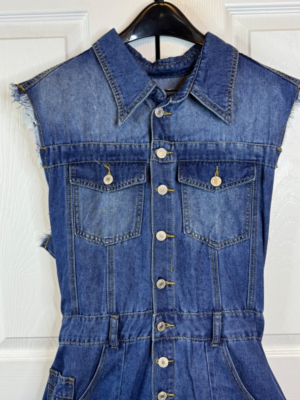 Dark Denim Mini Hi-Low Dress Size L - Picture 6 of 10